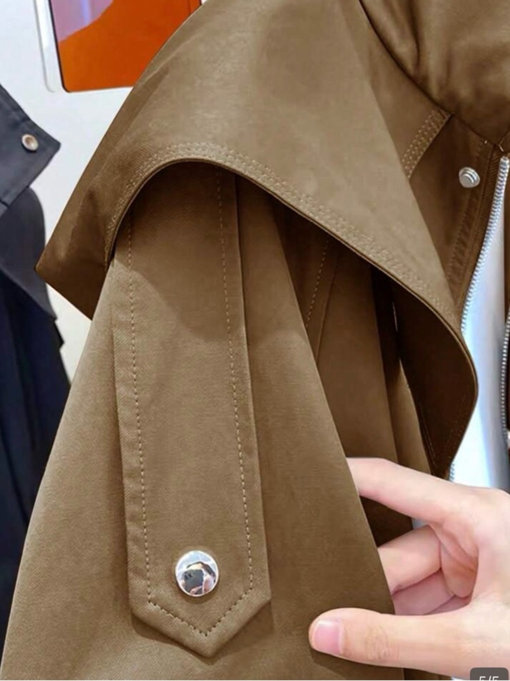 SHEIN Brown Utility Drawstring Waist Jacket with Wide Collar. New. Never worn. - Picture 5 of 5